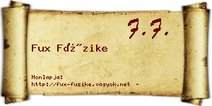 Fux Füzike névjegykártya